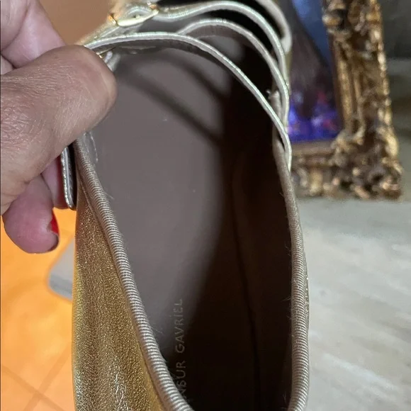 Mansur Gavriel Designer Shoes. Gold . Excellent used condition . Size 37 1/2 - Picture 6 of 8